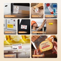 Refill Label- 300DPI Red & Black Dual Color Sticker Paper Yellow Line (1.5″x2…