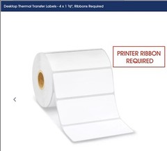 (10) ULINE S-20143 Desktop Thermal Transfer Labels 4 x 1 1⁄2″ *RIBBONS REQUIRED*