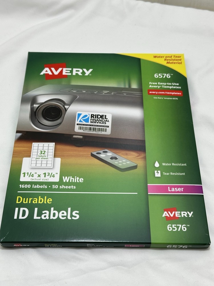 Avery Permanent ID Labels w/TrueBlock Technology Laser 1 1/4 x 1 3/4 White