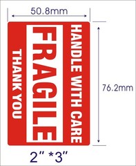 8 Rolls 500/Roll 2×3 FRAGILE Stickers Handle With Care Thank you Shipping Labels