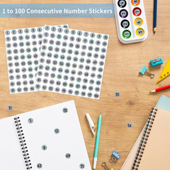3000 PCS Small Number Stickers Labels, 0.4 Inch Glitter Silver Consecutive Numbe
