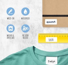 No-Iron Clothing Labels for Kids – Waterproof & Self-Stick Name Labels for Cl…