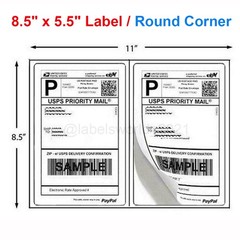 50-20000 Mailing Shipping Labels 8.5″x5.5″ Round Corner Half Sheet Self Adhesive