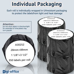 12Rolls Address 350 Labels 30252 For Dymo LabelWriter 450 Duo 1-1/8″ x 3-1/2″