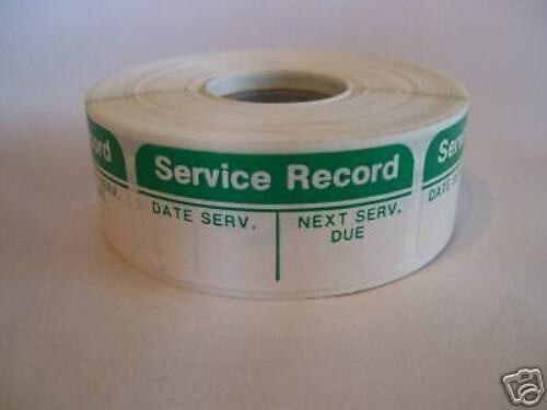 1 Roll of 500 1 X 2 SERVICE RECORD LABEL STICKER INSPECTION QC