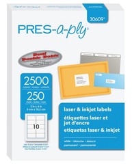2×4 inch Laser Label White Box of 2500 for Shipping Mailing Organization