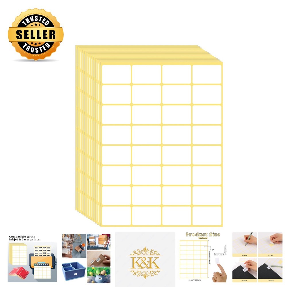 480 Blank Mailing Labels – Durable Self-Adhesive for Easy Printing & Application
