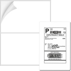 Half Sheet Shipping Labels White Paper 8.5×5.5 for Laser Inkjet 500 Sheets