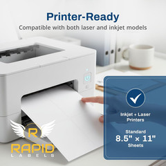 Printable Matte White Shipping Labels Stickers – 4″x3.33″ Laser/Inkjet Compatibl