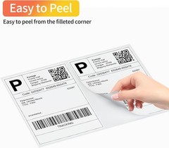Half Sheet Shipping Labels White Paper 8.5×5.5 for Laser Inkjet 500 Sheets