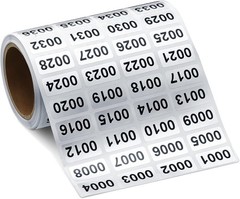 0001-2000 Inventory Number Stickers Labels Consecutive Number Label Tags