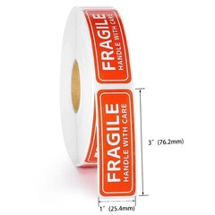 Fragile Handle With Care Sticker Warning Label Package Mailing Logo 250pc Roll