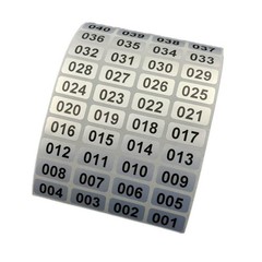 Consecutive Number Inventory Stickers Waterproof 0.39 X 0.78 Inch Black Printing