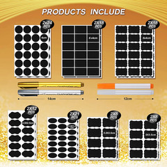 218 PCS Chalkboard Labels with 4 Pens, Erasable and Reusable Waterproof Blackboa
