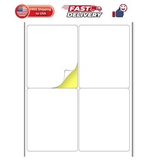 4″ x 5″ 30 Sheets, Large White Labels Stickers – Laser/Inkjet Printable