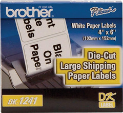 Genuine DK-1241 Die Cut White Labels, 4 X 6 Inch Individual Labels, Large Shippi