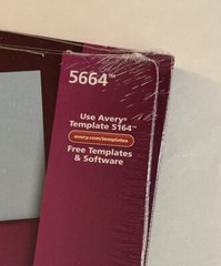 NEW Avery 300 Clear Shipping Labels, Laser #5664, 3 1/3″ x4″ Temp #5164 SEALED