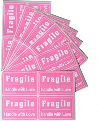 MeshaKippa 2×3 200pcs Cute Fragile Stickers for Shipping Box, Personal Mailin…