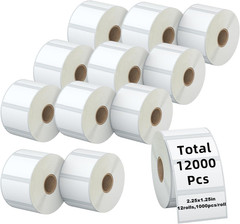 Kingtac 3-Proof 1″ Core(12,000 Labels) 2.25″ X 1.25” Direct Thermal Labels – 12