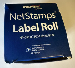 NOS Box of NetStamps Label Roll 4 Rolls of 200=800 Labels Postage Stamps.com