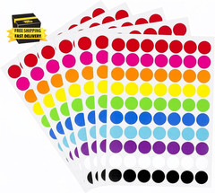 700PCS 3/4 Inch Colored Dot Stickers – round Color Coding Labels with 10 Assorte