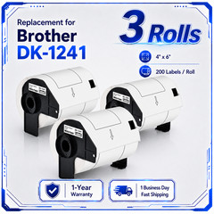 3 Rolls Compatible with DK-1241 4″x6″ Shipping Labels for Brother QL Printers