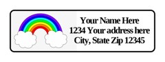400 Personalized Rainbow Return Address Labels. 1/2 inch by 1 3/4 inch