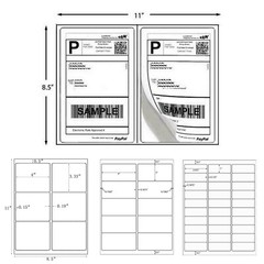 Blank Mailing Shipping Labels 8.5×5.5 Half Sheet 2UP 6UP 10UP 30UP Self Adhesive