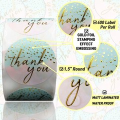 Thank You Stickers Small Business (1.5″ Round, 400 Label Per Roll) by Modern 5th