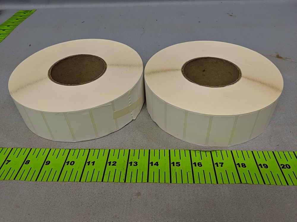 Lot Of 2 Large White Label Rolls 2″ X 1″ Around 1000 Per Roll