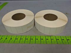 Lot Of 2 Large White Label Rolls 2″ X 1″ Around 1000 Per Roll