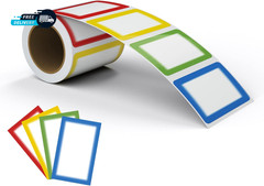 Colorful Plain Name Tag Labels – 200 Stickers 3.5 X 2.25 Inch Colorful Border