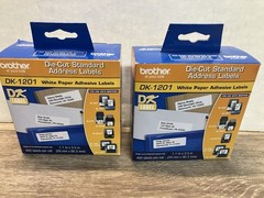 2 PACK Brother QL Label Printer DK-1201 Standard White Paper Address Labels