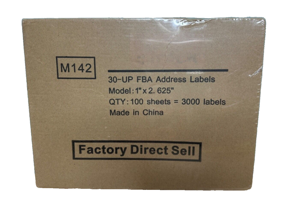 100 Sheets 3000 Labels FBA 1 x 2 5/8 Address Mailing Labels 30 UP 1 x 2.625