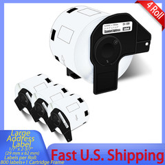 4 x 28.9mm x 62mm DK-1209 Shipping Mailing Address Barcodes Labels for Brother