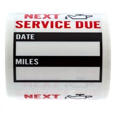 Clear Window Oil Change Stickers – 250 Automotive Service Labels 2″x2″ USA Made