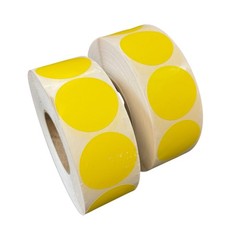 2 1/4 (2.25”) Round Yellow Thermal Transfer Zebra Labels 3” Core 4 RLS 1800 EA