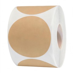 2 Inch Circle Stickers Light Brown Blank Label Stickers, 500 PCS Round Kraft …