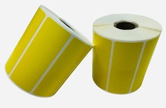 3.5″x1.25″ Direct Thermal Yellow Zebra Barcode Labels 1″ Core (2) RLS of 1000 EA