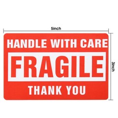 3″x5″ Fragile Handle with Care Thank You Shipping Labels Stickers 500 Per Roll