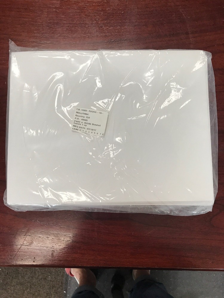 250 Sheets sticker Label Full Size 8.5″x11″ White Paper for Printer