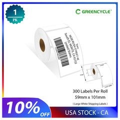 1 Roll of 300 Large Shipping Labels for Dymo LabelWriter 450 Duo 2-5/16″ x 4″