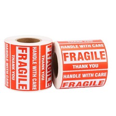 Fragile Stickers 2″x3″ Shipping Labels, 1000 Labels (2 Rolls)