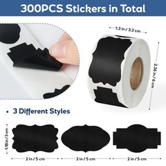300PCS Chalkboard Labels 2×1.2 Inch – Reusable Writable Stickers for Mason Ja…