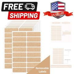 Removable Kraft Label Stickers- Writable Gift Tag Stickers Labels, Self-Adhes…