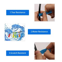 12 Sheets 360 Labels Self Adhesive Waterproof Cable Tags Assorted Colors Cord…