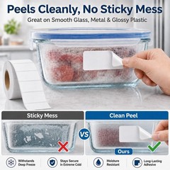 1200 Removable Freezer Labels 1X2 Inch Waterproof, Oil & Tear Resistant Blank Fo