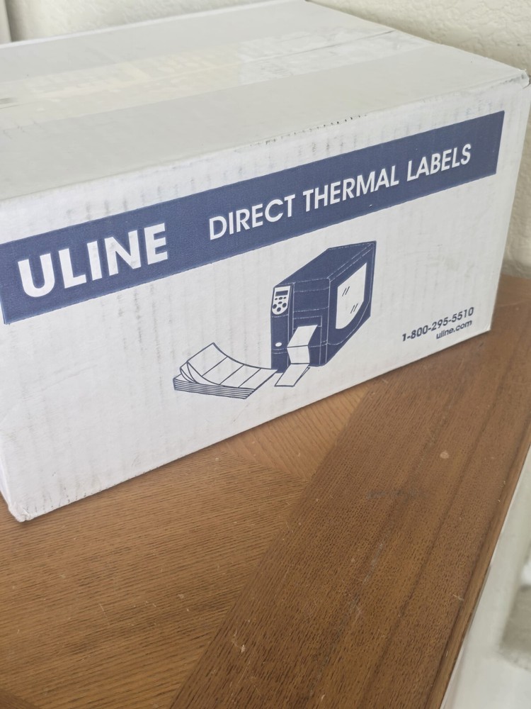 Uline Direct Thermal Shipping Labels S-8376 4 x 6 FF Fan Fold 4000 Per Box
