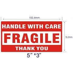 500 Pcs 3″x5″ Fragile Stickers Handle With Care Warning Mailing Shipping Labels