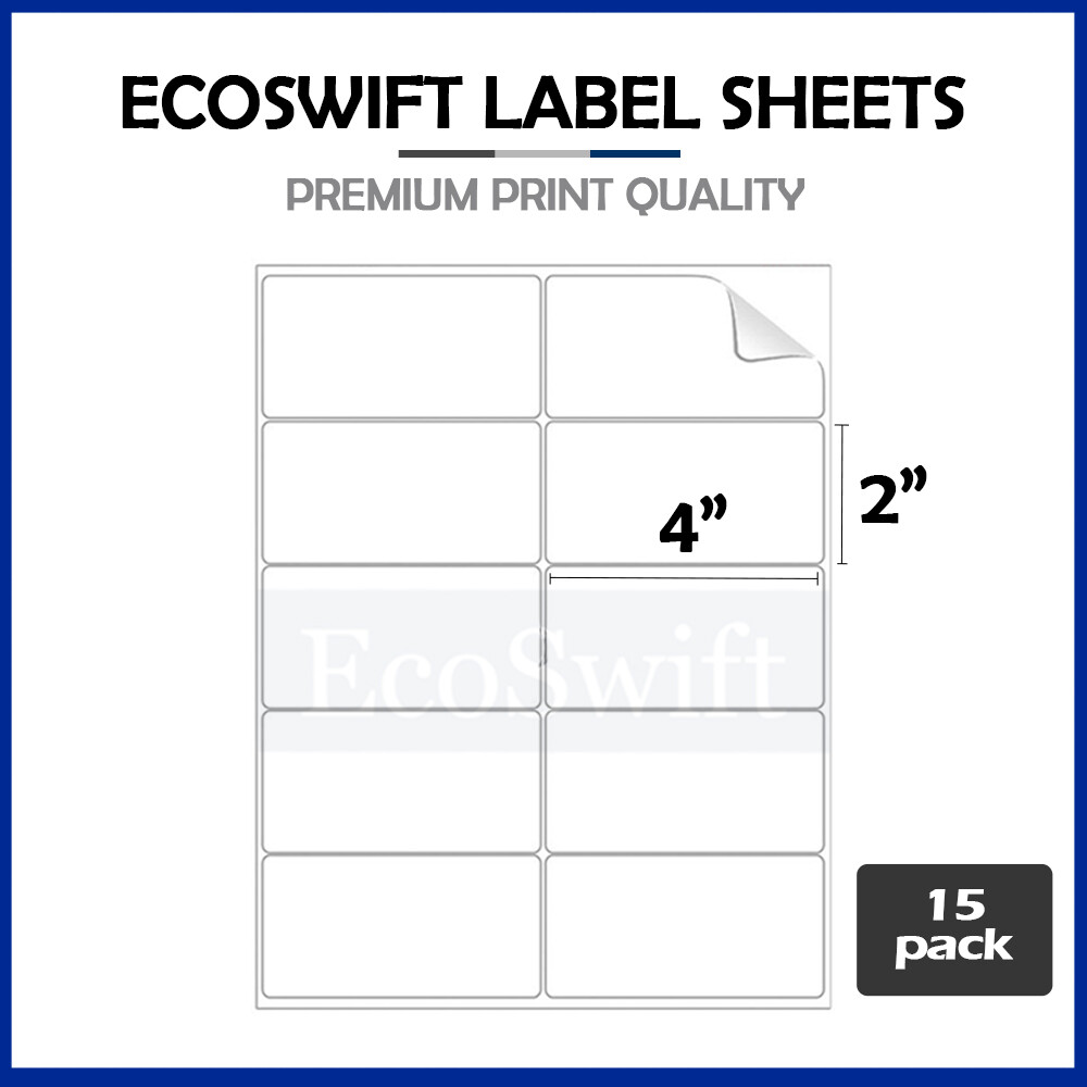(150) 4 x 2 EcoSwift Laser/Ink Address Shipping Self-Adhesive Labels 10/sheet